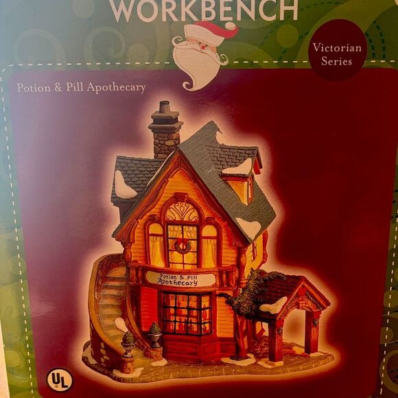 Santa’s Workbench Victorian Series Potion & Pill Apothecary Christmas Village - Picture 2 of 11